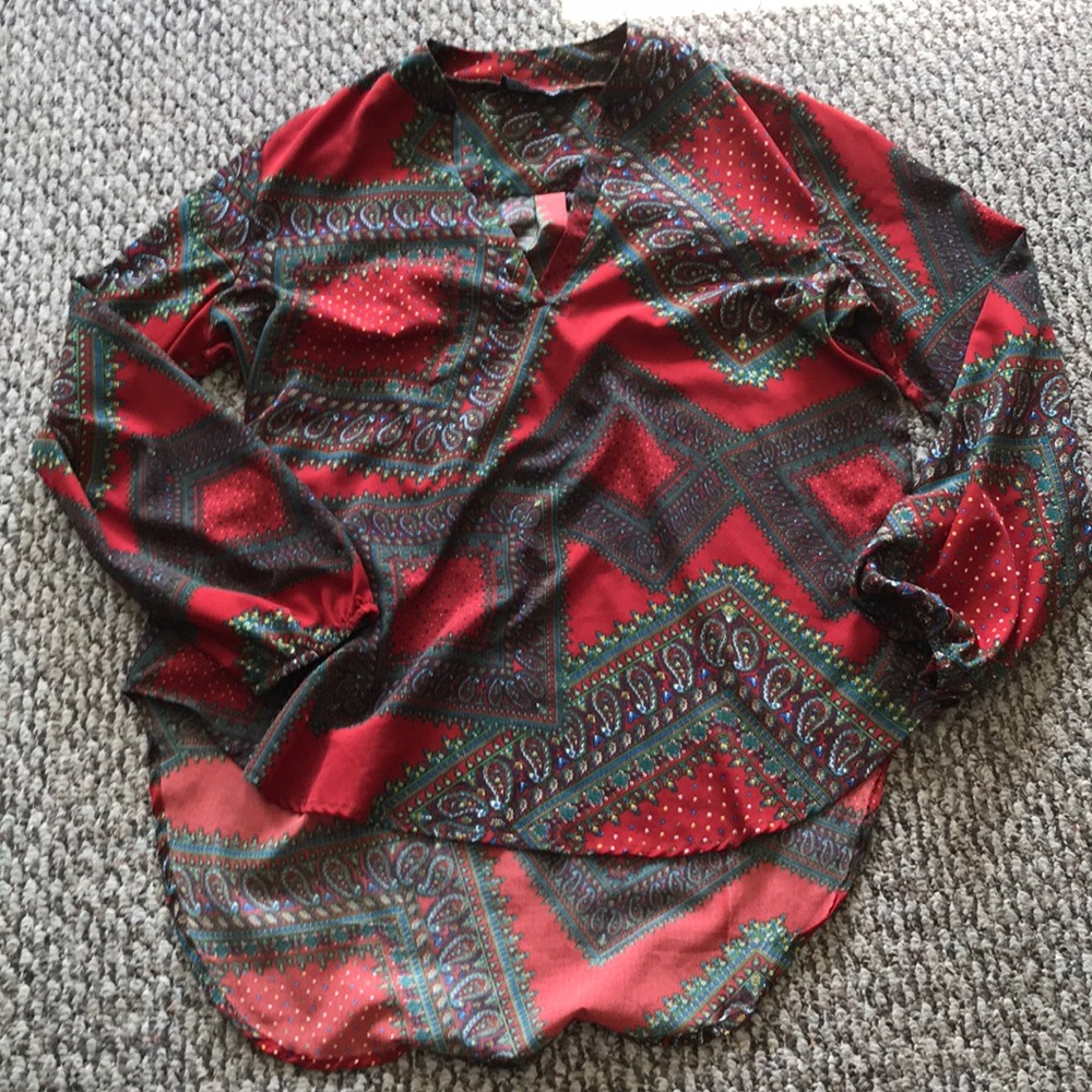 Long sleeved silky shirt